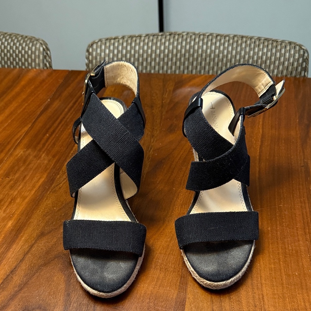 Banana Republic Black Espadrille Sandals